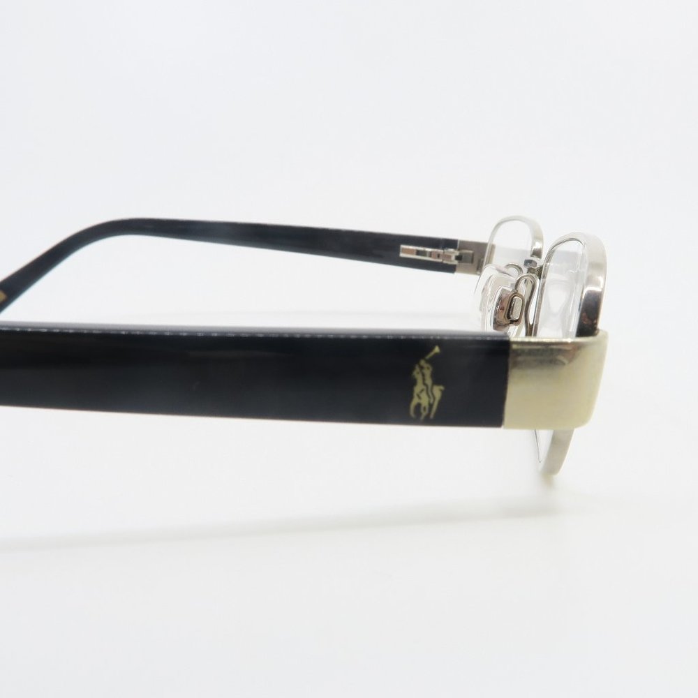 Polo Ralph Lauren Silver Metal-Black Acetate Rectangle Kids Eyeglasses. - Picture 4 of 8